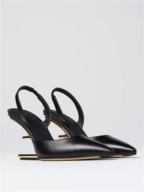 fendi slingbacks black loafer|Fendi high heel slingbacks.